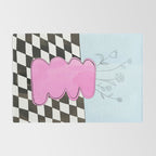 Pink Wavy Vase with Checkerboard Pattern Rug Gallery Image 2