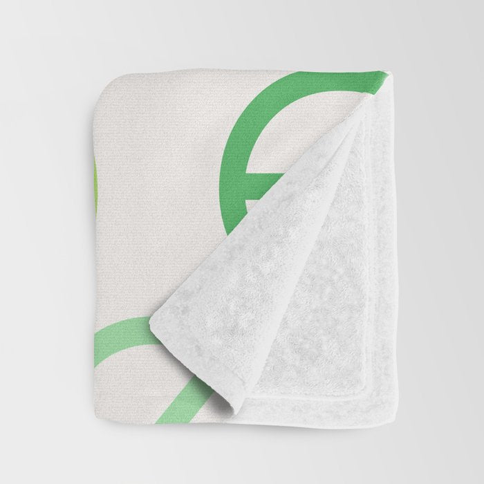Peace Symbol - Pink & Green Throw Blanket Gallery Image 3
