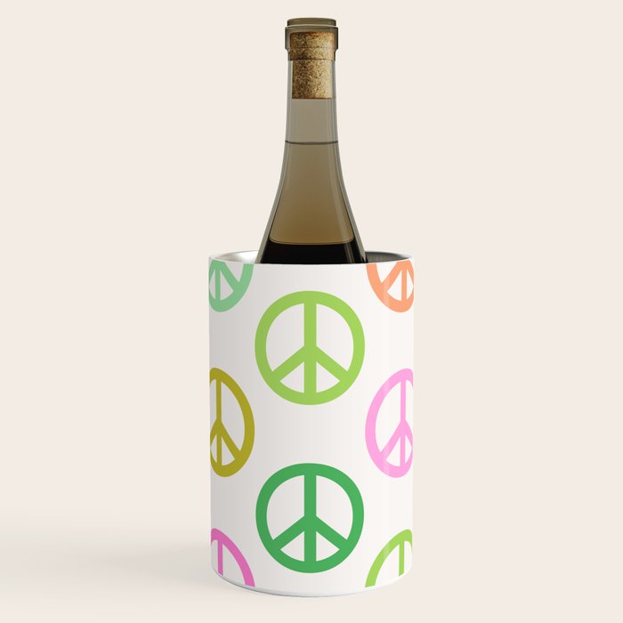 Peace Symbol - Pink & Green Wine Chiller Gallery Image 1