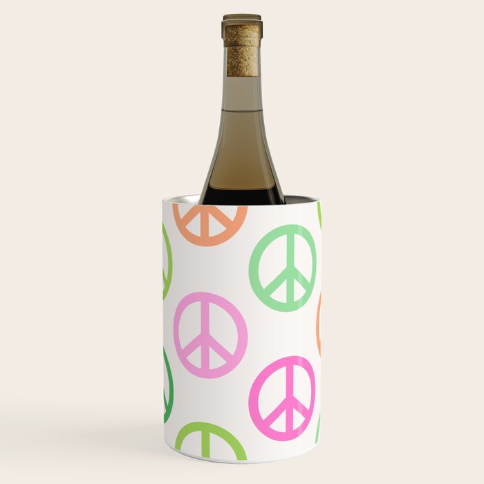 Peace Symbol - Pink & Green Wine Chiller Gallery Image 3