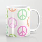 Peace Symbol - Pink & Green Coffee Mug Gallery Image 1