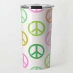 Peace Symbol - Pink & Green Travel Mug Gallery Image 1