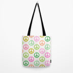 Peace Symbol - Pink & Green Tote Bag Gallery Image 2