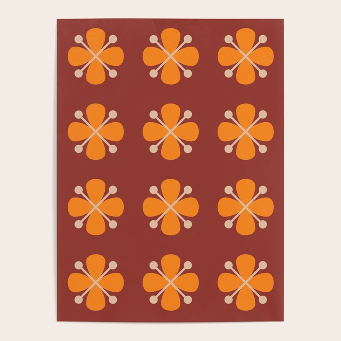 Retro Floral Burst Poster Gallery Image 4