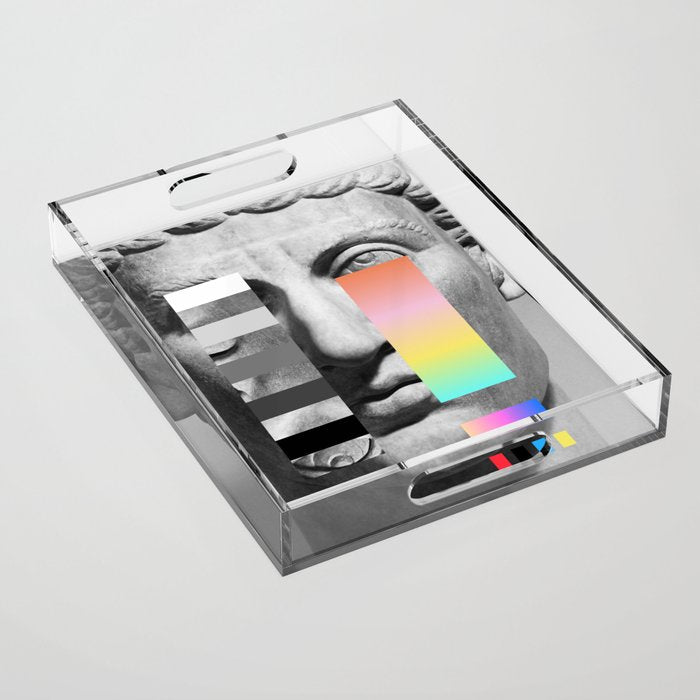 Sculpture of a Man With Shifting Patterns 1 Acrylic Tray Gallery Image 1