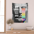 Sculpture of a Man With Shifting Patterns 1 Wall Tapestry Gallery Image 2