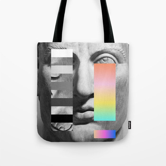 Sculpture of a Man With Shifting Patterns 1 Tote Bag Gallery Image 1