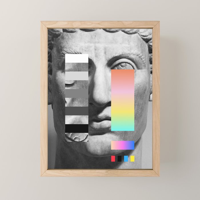 Sculpture of a Man With Shifting Patterns 1 Mini Art Print Gallery Image 1