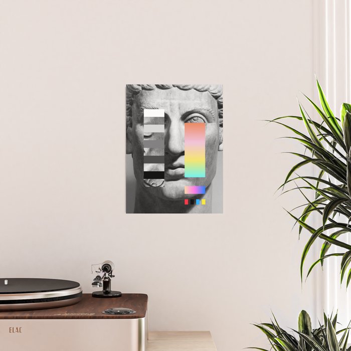Sculpture of a Man With Shifting Patterns 1 Poster Gallery Image 2