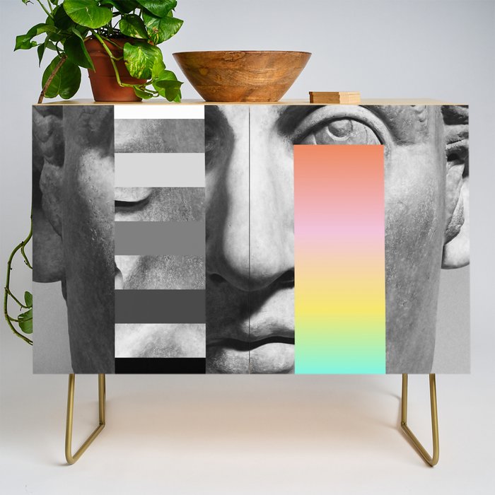 Sculpture of a Man With Shifting Patterns 1 Credenza Gallery Image 1