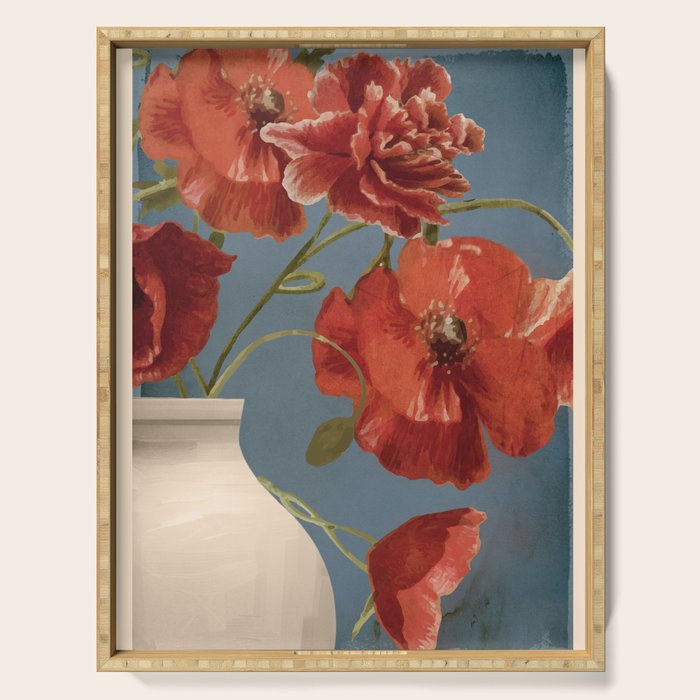 Poppies in Vase 1 Serving Tray Gallery Image 1