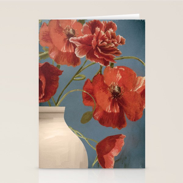 Poppies in Vase 1 Stationery Card Gallery Image 1