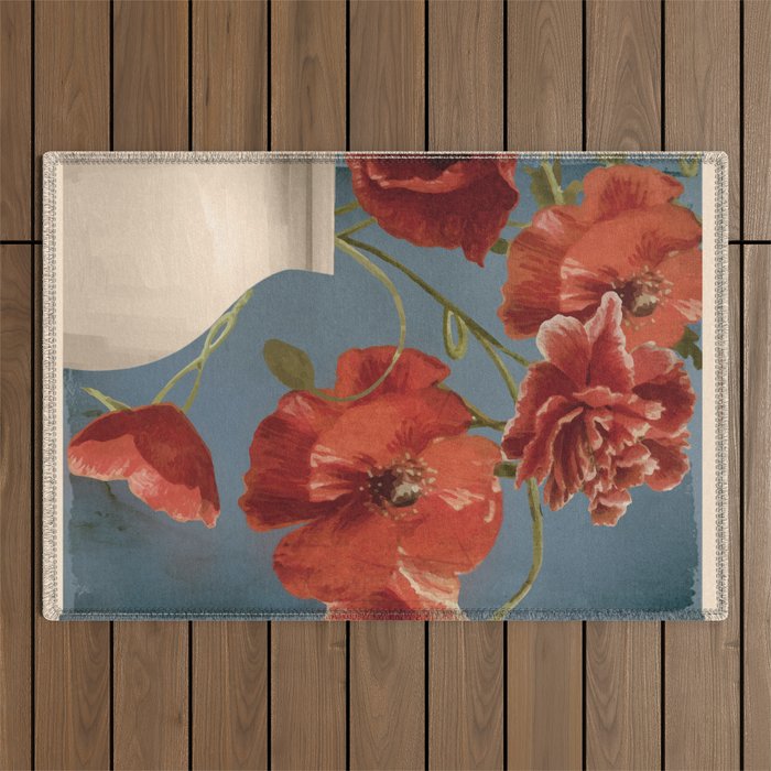 Poppies in Vase 1 Outdoor Rug Gallery Image 1
