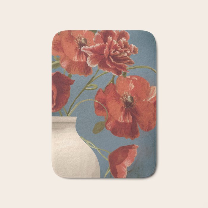 Poppies in Vase 1 Bath Mat Gallery Image 1
