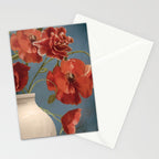 Poppies in Vase 1 Stationery Card Gallery Image 2