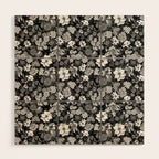 Black and White Floral Pattern Wood Wall Art Gallery Image 1