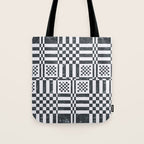 Structured Lines Grid Tote Bag Gallery Image 1