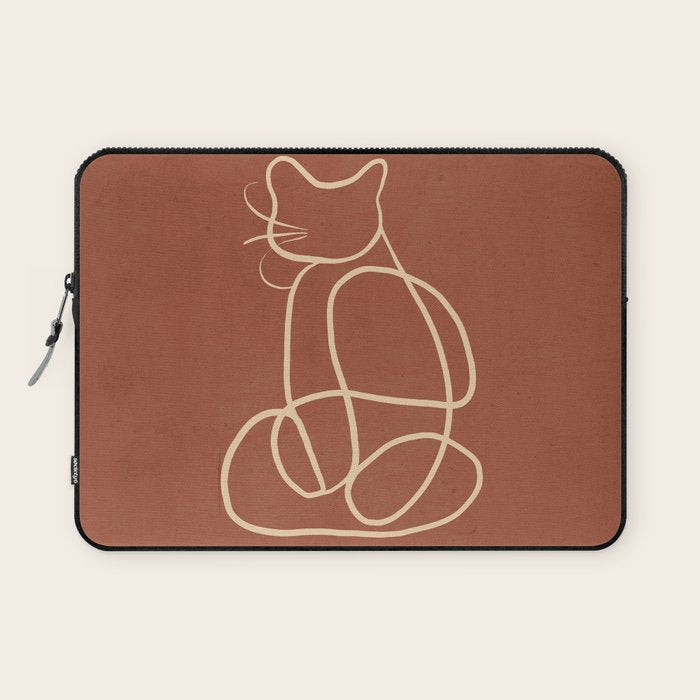 Abstract Line Art Cat 7 Laptop Sleeve Gallery Image 1
