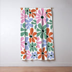 Christmas Retro Floral  Window Curtain Gallery Image 3
