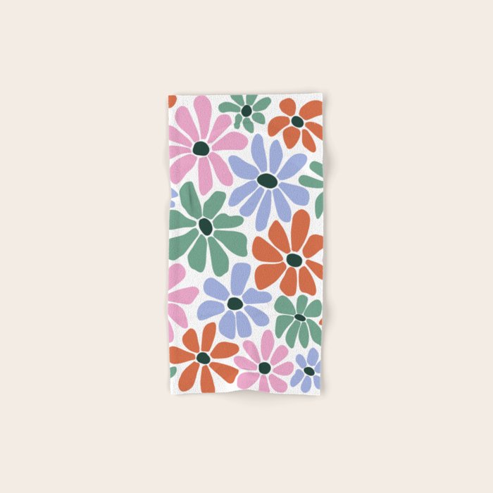 Christmas Retro Floral  Bath Towel Gallery Image 1