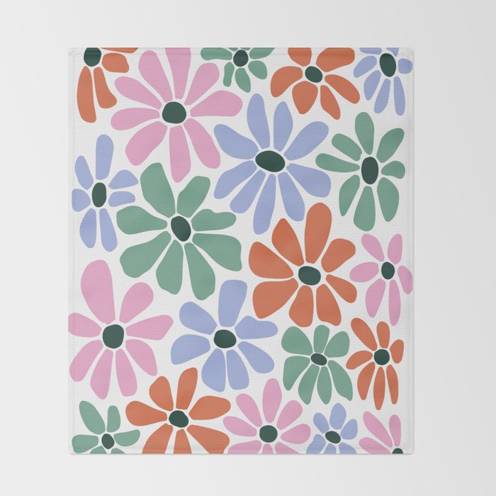 Christmas Retro Floral  Throw Blanket Gallery Image 2