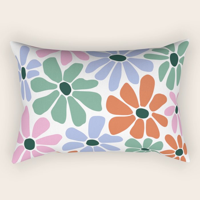 Christmas Retro Floral  Rectangular Pillow Gallery Image 2