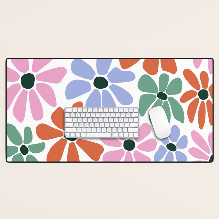 Christmas Retro Floral  Desk Mat Gallery Image 1