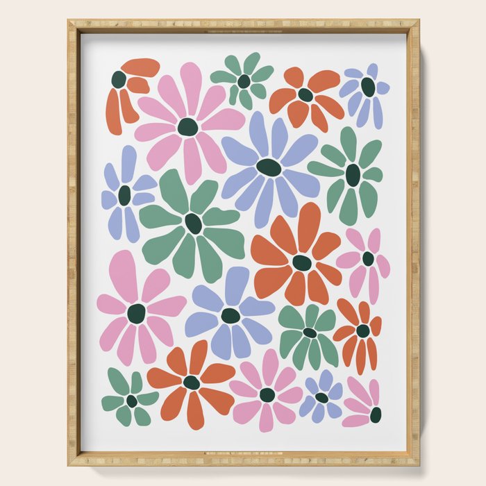 Christmas Retro Floral  Serving Tray Gallery Image 1