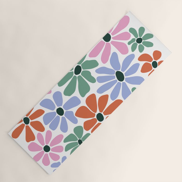 Christmas Retro Floral  Yoga Mat Gallery Image 1