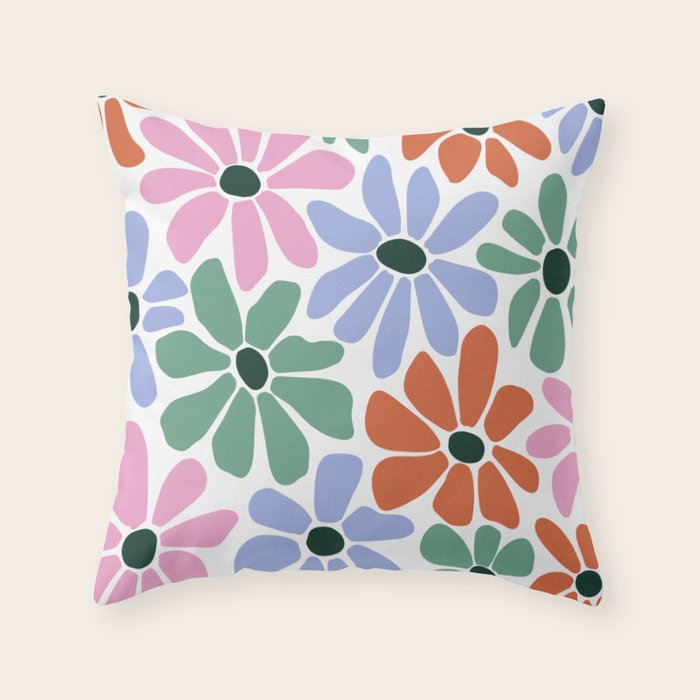 Christmas Retro Floral  Throw Pillow Gallery Image 6