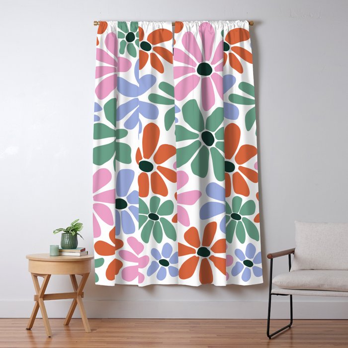 Christmas Retro Floral  Window Curtain Gallery Image 5