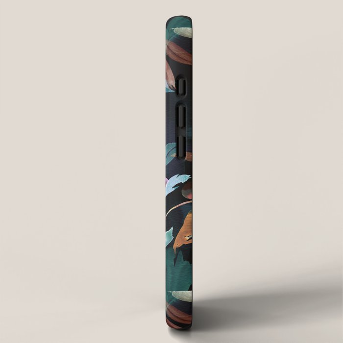 Midnight garden foliage Watercolor Leaves Dark Romantic botanical Jewel tones iPhone Case Gallery Image 2