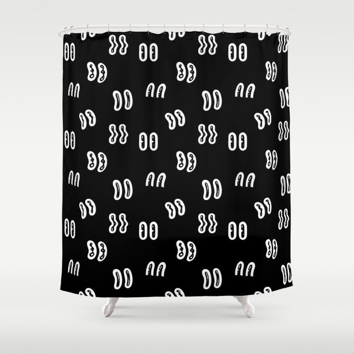 Vintage eye cartoon pattern Shower Curtain Gallery Image 1