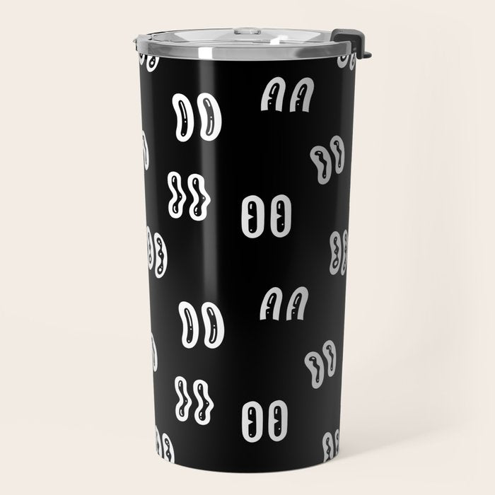 Vintage eye cartoon pattern Travel Mug Gallery Image 2