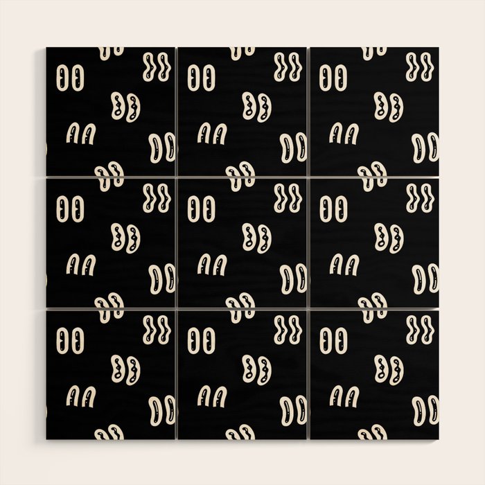Vintage eye cartoon pattern Wood Wall Art Gallery Image 1