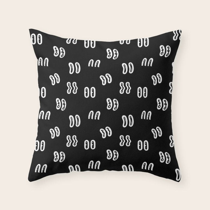 Vintage eye cartoon pattern Throw Pillow Gallery Image 6