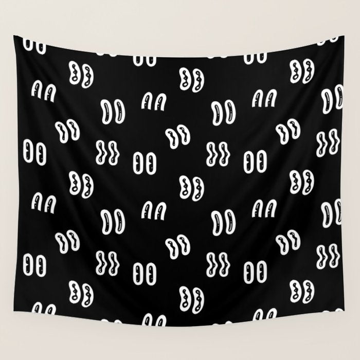 Vintage eye cartoon pattern Wall Tapestry Gallery Image 4