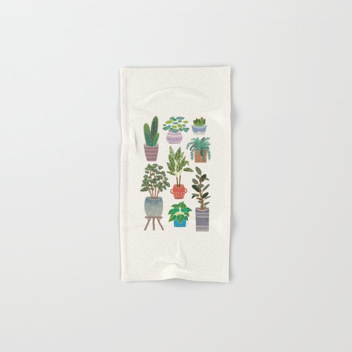 Art print of love for plants on a Ivory background Bath Towel Gallery Image 1