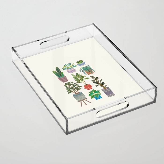 Art print of love for plants on a Ivory background Acrylic Tray Gallery Image 1