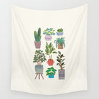 Art print of love for plants on a Ivory background Wall Tapestry Gallery Image 4