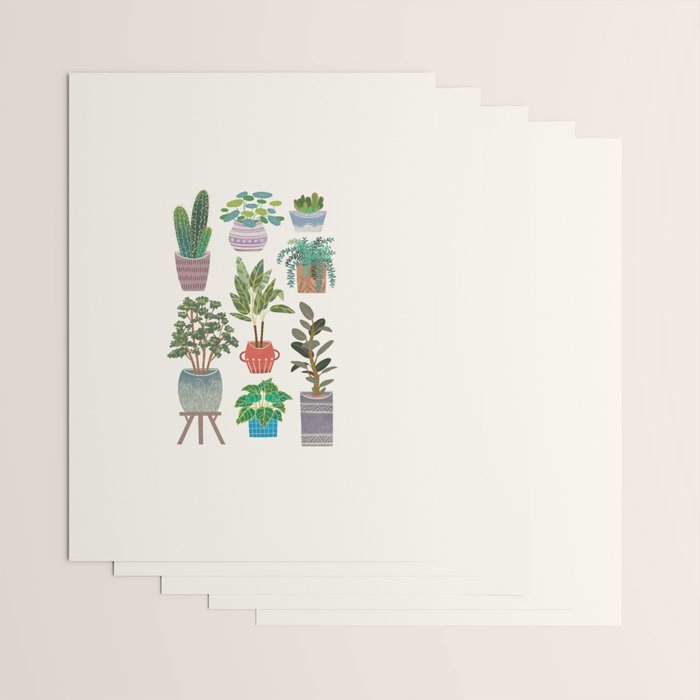 Art print of love for plants on a Ivory background Wrapping Paper Gallery Image 3