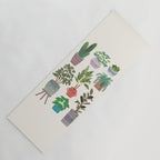 Art print of love for plants on a Ivory background Yoga Mat Gallery Image 1