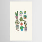 Art print of love for plants on a Ivory background Tablecloth Gallery Image 2