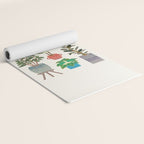 Art print of love for plants on a Ivory background Yoga Mat Gallery Image 2