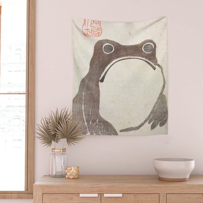 Matsumoto Hoji Grumpy Frog (1814) Wall Tapestry Gallery Image 2