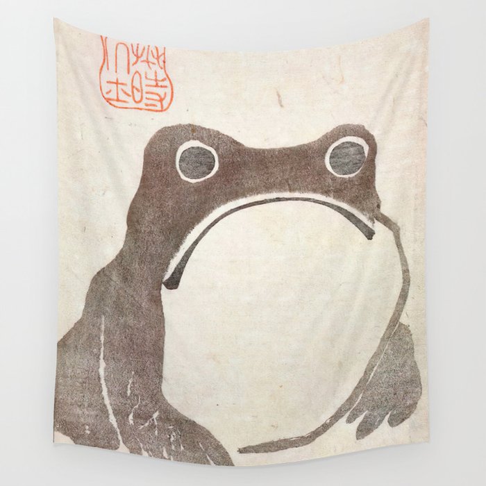 Matsumoto Hoji Grumpy Frog (1814) Wall Tapestry Gallery Image 1