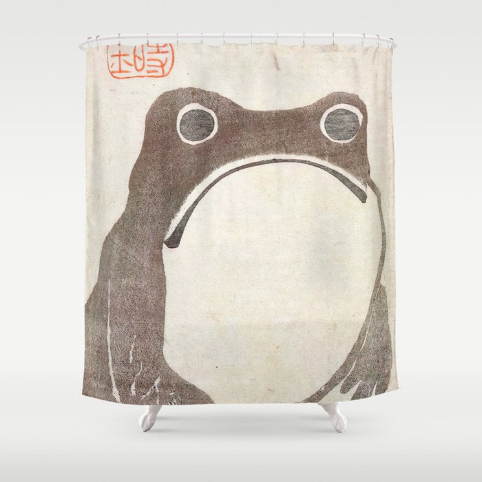 Matsumoto Hoji Grumpy Frog (1814) Shower Curtain Gallery Image 1