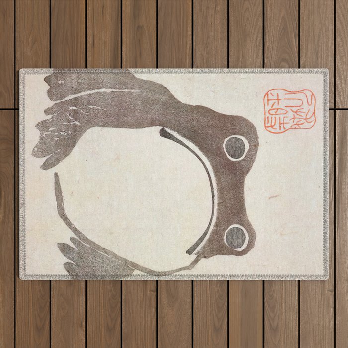 Matsumoto Hoji Grumpy Frog (1814) Outdoor Rug Gallery Image 1
