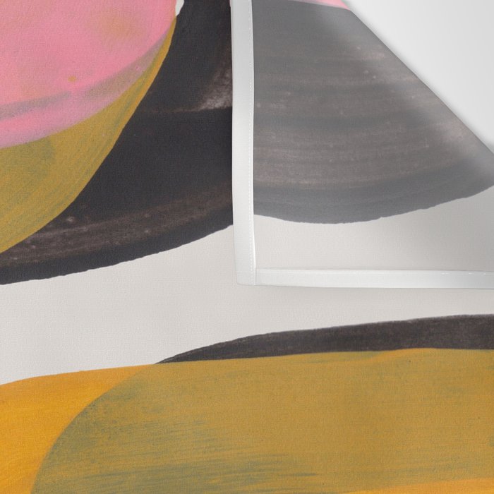 Hills Mid Century Modern Minimalist Fun Colorful Abstract Shapes Pink Yellow Black by Ejaaz Haniff Wall Tapestry Gallery Image 3
