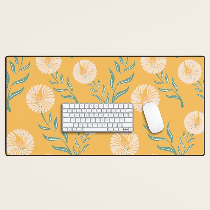 Yellow Flowers Desk Mat Gallery Image 1